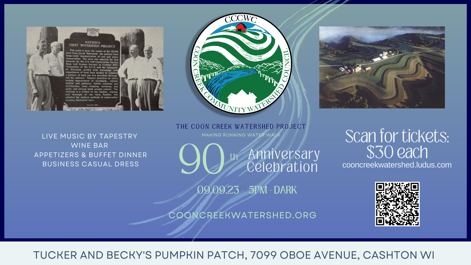 The Coon Creek Community Watershed Council (CCCWC) is announcing its 90th Anniversary Celebration on September 9th, 2023.